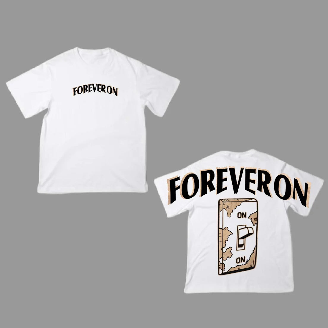 FOREVERON "On P On" White Graphic Tee