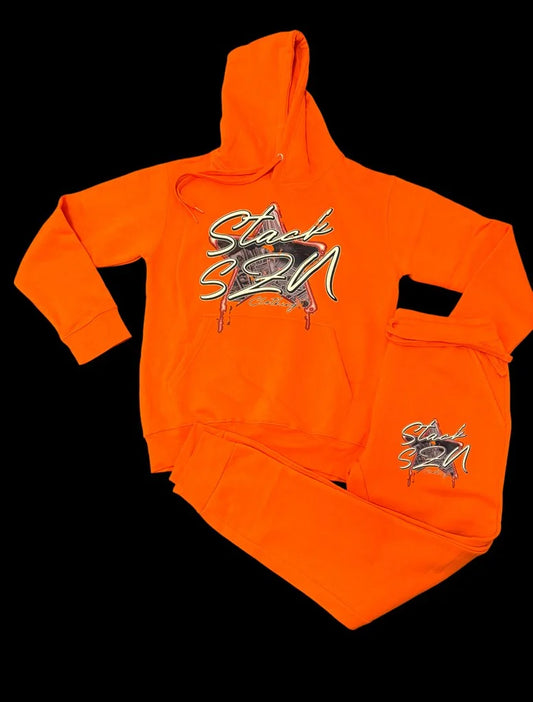 STACKSZN Orange Hoodie &amp; Sweatpants Set
