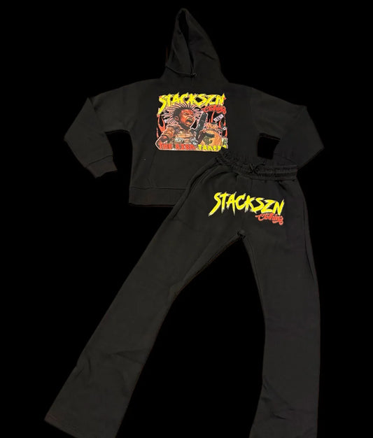 STACKSZN Black Hoodie &amp; Sweatpants Set
